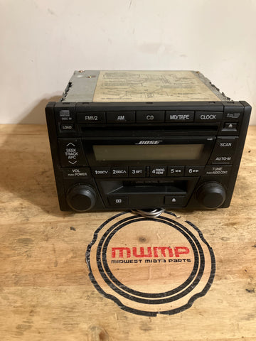 2001-2003 Mazda Miata BOSE AM/FM/CD Player Stereo Radio NC77-66-9RX with Cassette Deck