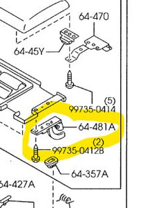 1999-2000 Mazda Miata Center Console Arm Rest Hinge Stop NC10-64-481A