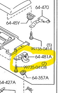 1999-2000 Mazda Miata Center Console Arm Rest Hinge Stop NC10-64-481A