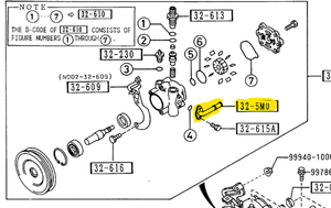 1999-2005 Mazda Miata NB Power Steering Pump Suction Pipe N002-32-5M0A