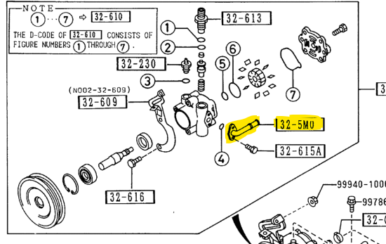 1999-2005 Mazda Miata NB Power Steering Pump Suction Pipe N002-32-5M0A