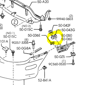 1999-2000 Mazda Miata Front / Rear Bumper Cover Bumper Side Clip NC10-50-E13A