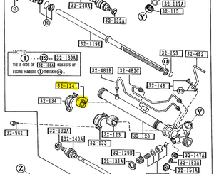 1990-1997 Mazda Miata Steering Rack Clamp Bushing Passenger Side Power Steering NA02-32-124