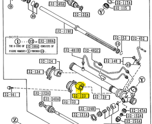 1990-1997 Mazda Miata Steering Rack Clamp Bushing Drivers Side Power Steering NA02-32-123