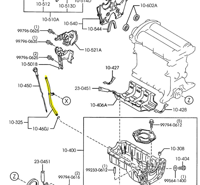 1999-2005 Mazda Miata NB Oil Dip Stick Tube Pipe