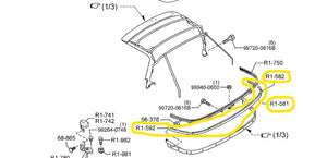 1999-2005 Mazda Miata Rain Rail 3 Piece Mount Retainer Kit