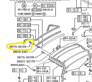 1990-2005 Mazda Miata Soft Top Front Bow Retainer Screw