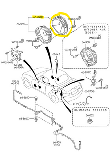 1999-2005 Mazda Miata Door Speaker Bracket NC10-66-890B