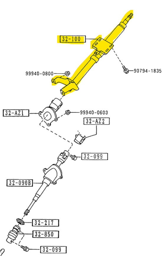 1999-2005 Mazda Miata Steering Column Shock Absorber