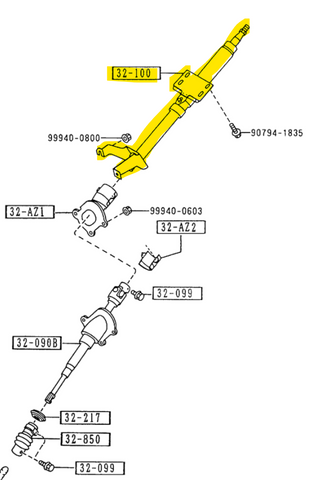 1990-1997 Mazda Miata Steering Column Shock Absorber