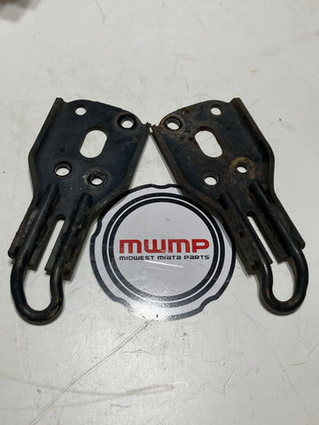 1990-2005 Mazda Miata Tow Hook Set Pair Baby Teeth NA01-56-34XD, NA01-56-34YD